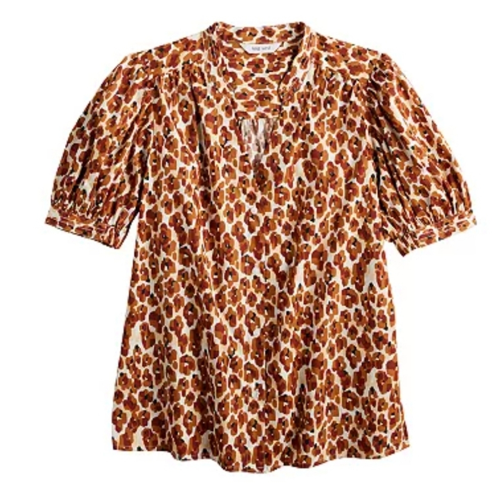 Women's Nine West Puff Sleeve Button Down Shirt